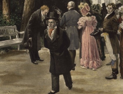 Goethe et Beethoven à Teplitz, tableau de Carl Röhling