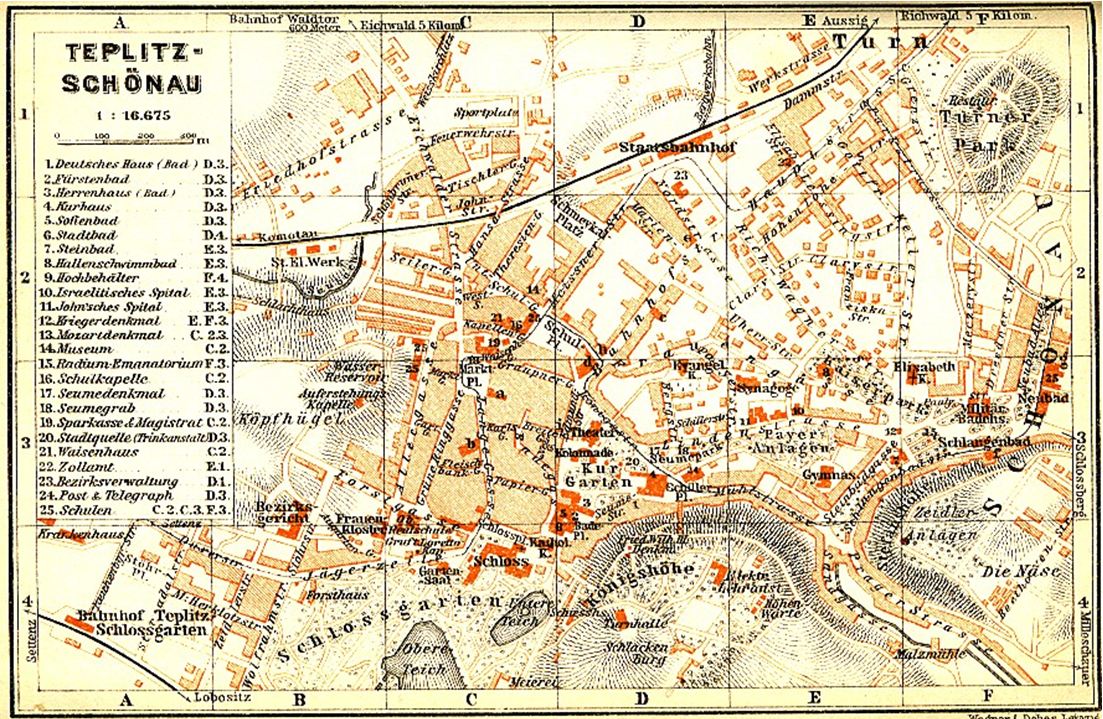 Plan de Teplitz-Schonau en 1928